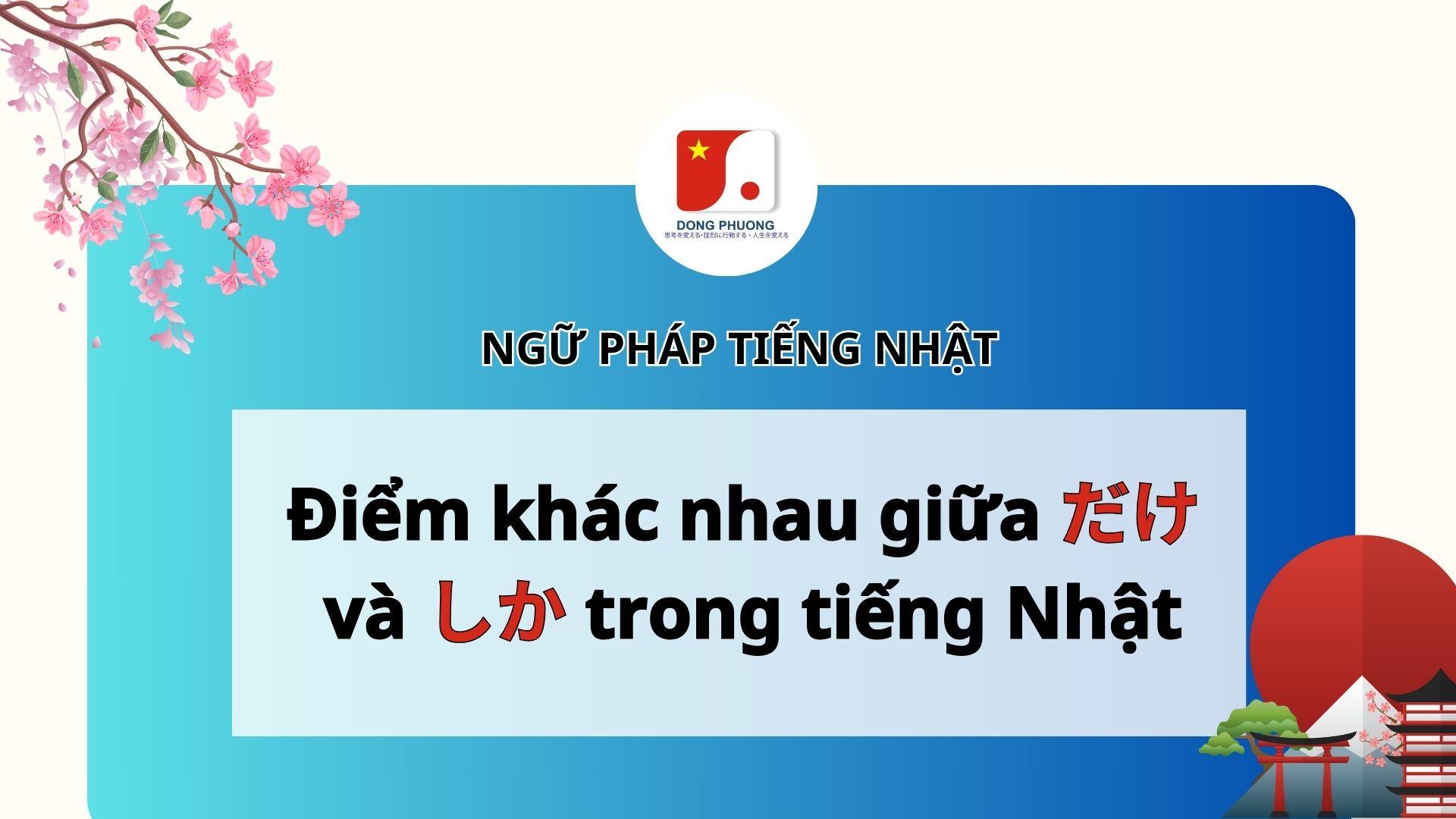 Điểm khác nhau giữa dake và shika trong tiếng nhật
